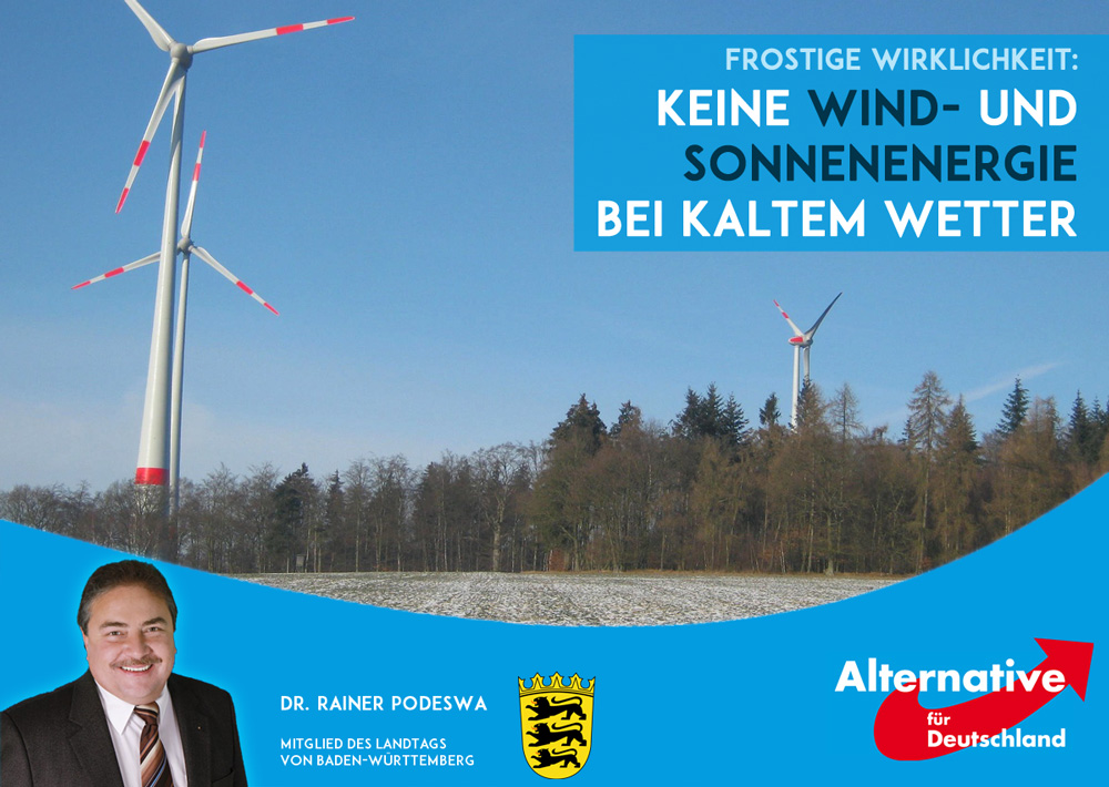 Frost: Ausfall von Wind- und Photovoltaikenergie