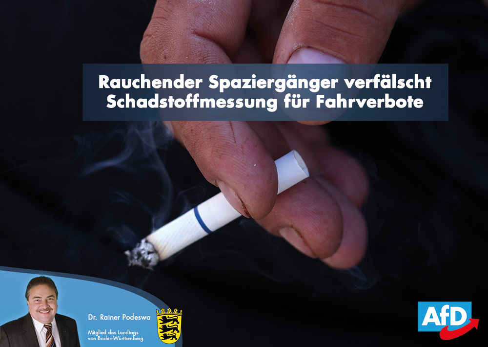Fahrverbote: Rauchender Spaziergänger verfälscht Schadstoffmessung