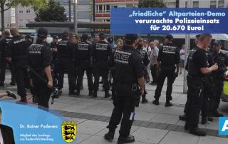 Altparteien-Demo verursachte Polizeieinsatz für 20.670 Euro!