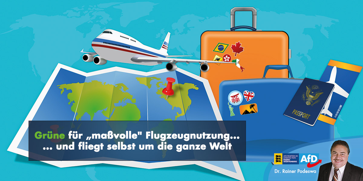 Vorzeigebeispiel: Grüne will maßvolle Flugzeugnutzung, aber selbst...