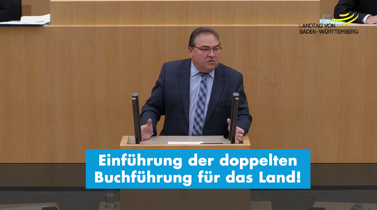 AfD-Forderung zur Einführung der doppelten Buchführung (Doppik) in der Landesverwaltung