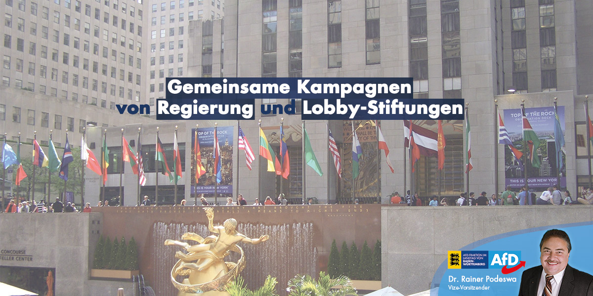 Gemeinsame Kampagnen von Regierung und Lobbyismus-Stiftungen