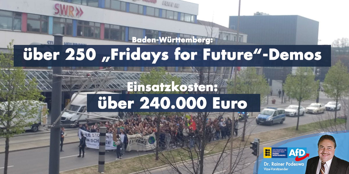 Fridays for Future: 250x für über 240.000 Euro Einsatzkosten