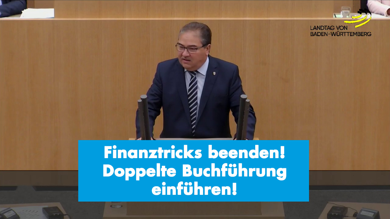 Landtagsrede zur Forderung der Einführung der doppelten Buchführung