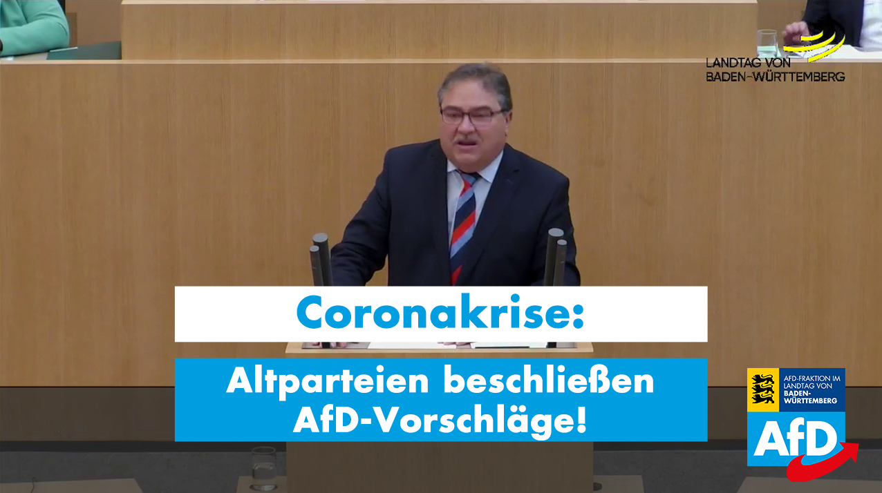 Corona-Soforthilfen: Altparteien-Kartell lehnt AfD-Antrag ab, beleidigt die AfD und bringt den zu 99% identischen Antrag danach selbst ein!
