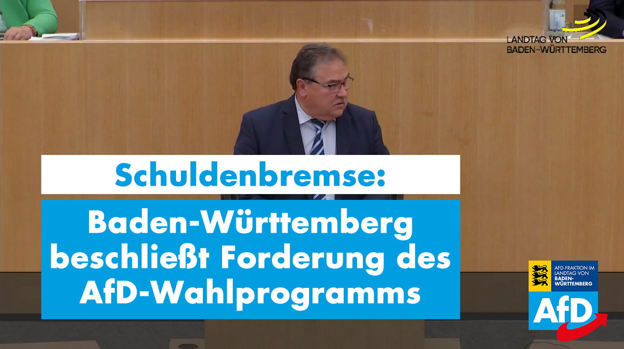 Schuldenbremse: Baden-Württemberg beschließt Forderung des AfD-Wahlprogramms
