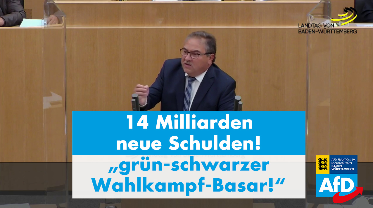 Dr. Rainer Podeswa: grün-schwarzer Wahlkampf-Basar statt Corona-Haushalt