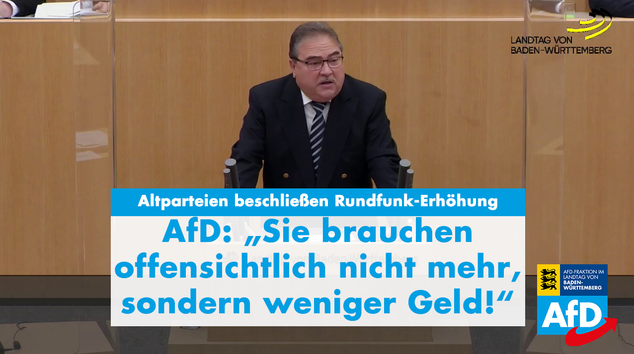 Landtagsrede Dr. Rainer Podeswa: Keine Gebührenerhöhung für Zwangsfunk