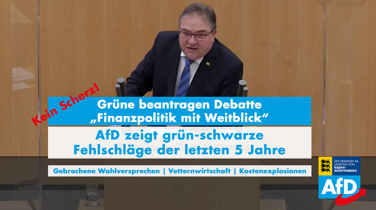 Dr. Rainer Podeswa: "Finanzpolitik mit Weitblick" von den Grünen ist Realsatire