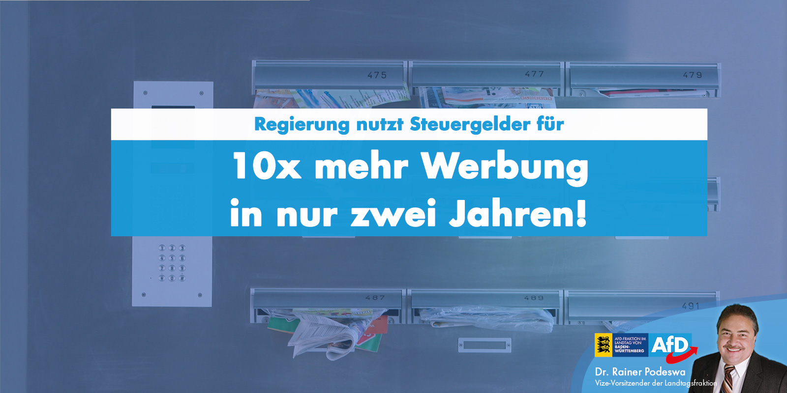 Dr. Rainer Podeswa: Landesregierung verzehnfacht Print-Werbeausgaben in zwei Jahren
