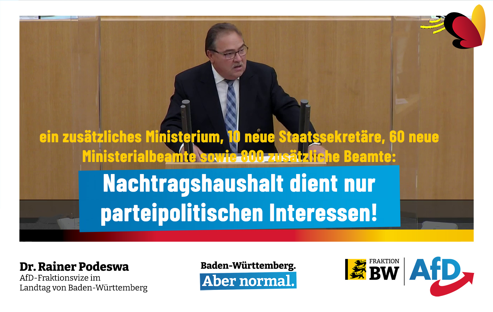 Nachtragshaushalt dient nur parteipolitischen Interessen