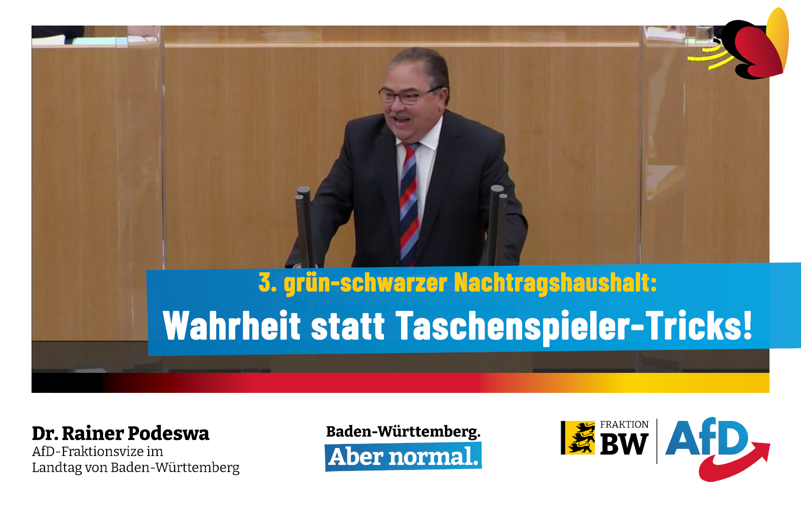 Dr. Rainer Podeswa: Haushaltswahrheit statt Taschenspielertricks