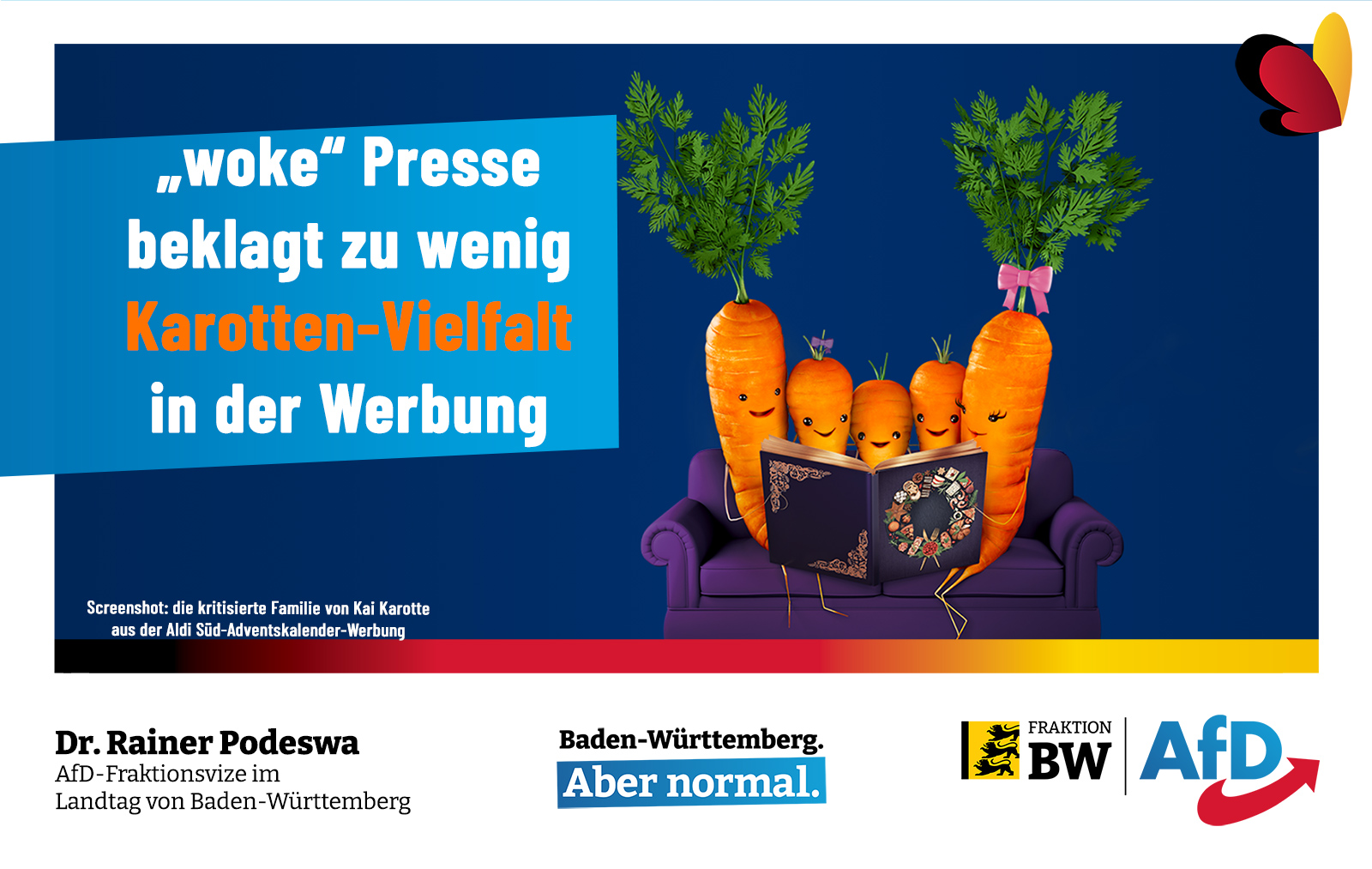Dr. Rainer Podeswa MdL: Selbst Möhrenfamilien sind nicht mehr woke genug