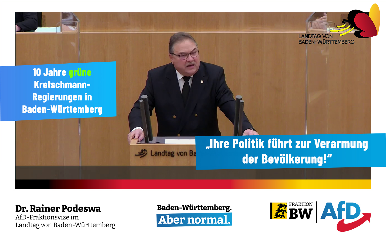 Dr. Rainer Podeswa: Ihre Politik führt zur Verarmung der Bevölkerung!