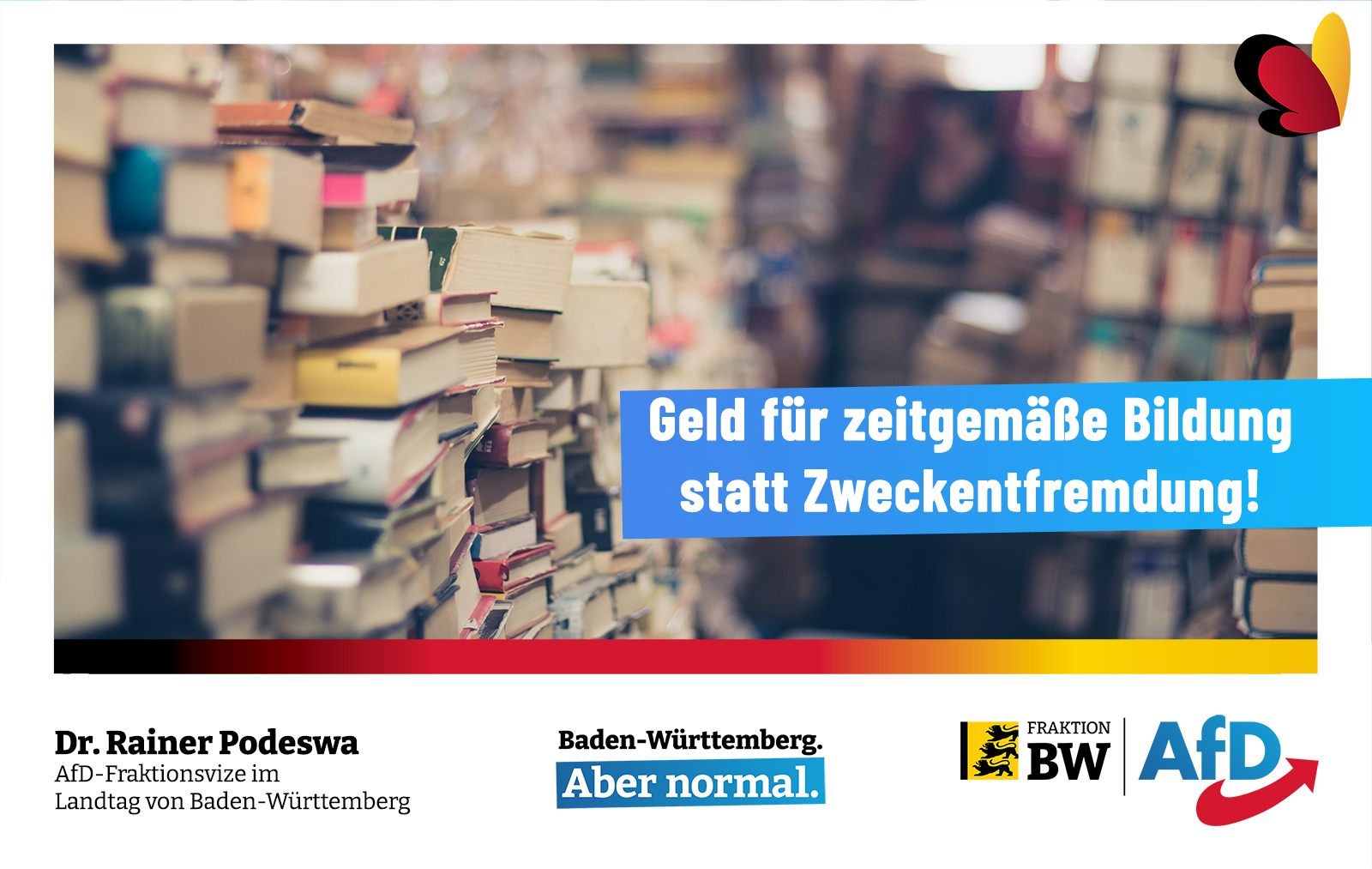 Dr. Rainer Podeswa: Schulen nicht als Sparbüchsen missbrauchen