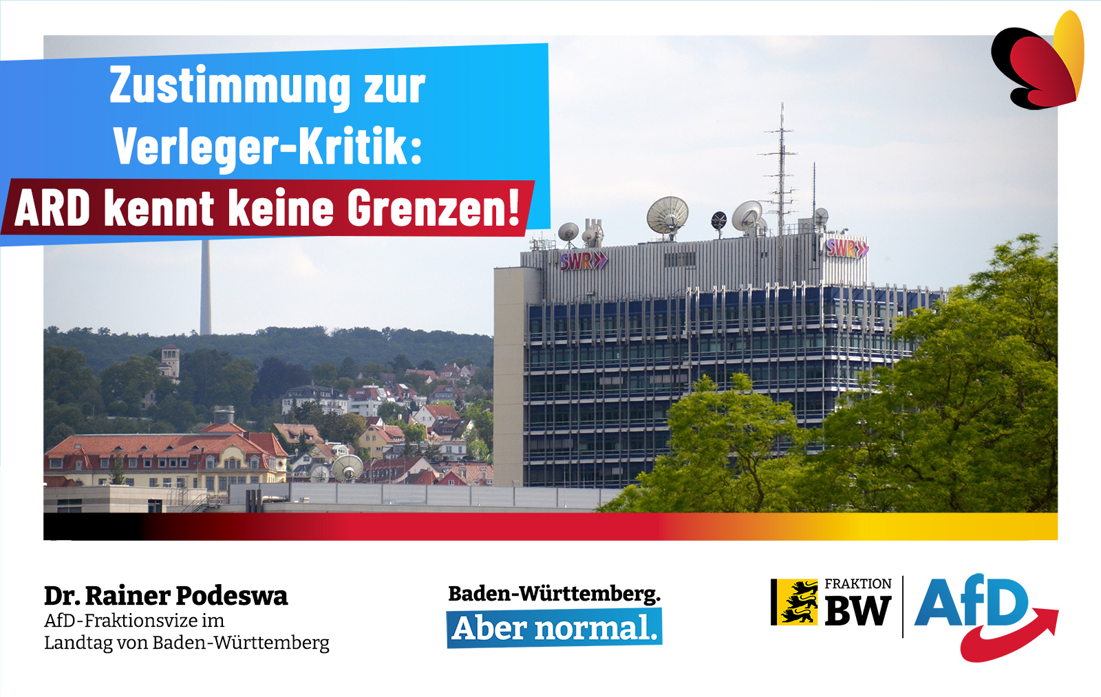 Dr. Rainer Podeswa bestätigt Kritik der Verleger an den Online-Tätigkeiten der ARD